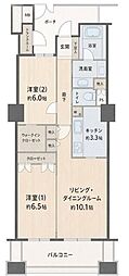 レジデンス・ザ・武蔵小杉 2LDKの間取図画像