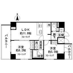 ジーベック蒲田ステーションエグゼ 2LDKの間取図画像