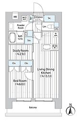 GOTEN武蔵小杉 2LDKの間取図画像