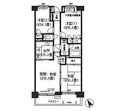 武蔵小杉西パーク・ホームズ 3LDKの間取図画像