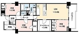 オープンレジデンシア高輪プレイス 3SLDKの間取図画像