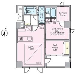 SELENE御殿山 2SLDKの間取図画像