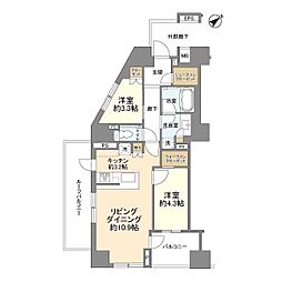 ブランズ武蔵小山 2LDKの間取図画像