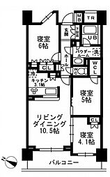 シャンピアグランデ深沢 3LDKの間取図画像