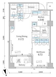 ParkAxis恵比寿 1LDKの間取図画像