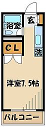 JR中央線 日野駅 徒歩6分の賃貸マンション 3階ワンルームの間取り