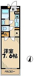 京王相模原線 南大沢駅 徒歩13分の賃貸アパート 3階1Kの間取り