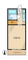 京王相模原線 京王多摩センター駅 徒歩10分の賃貸マンション 3階1Kの間取り