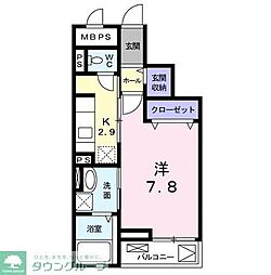 多摩都市モノレール 大塚・帝京大学駅 徒歩2分の賃貸マンション 3階1Kの間取り