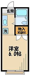 グリーンハイツ滝瀬A 1Kの間取図画像