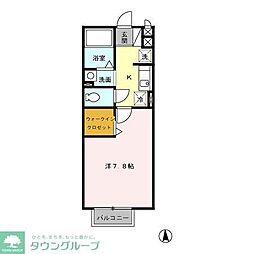 リヴェール・エフティ2 1Kの間取図画像