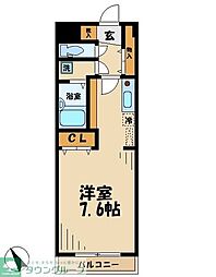 クオーレ ワンルームの間取図画像