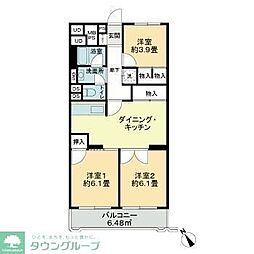 ヴェルドミール大和田 3DKの間取図画像