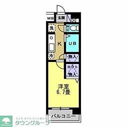 フェリーチェ万願寺 1Kの間取図画像