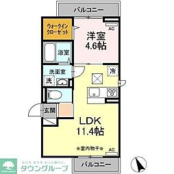 Dフラット大和田 1LDKの間取図画像
