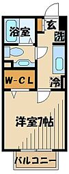B-クレセント 1Kの間取図画像