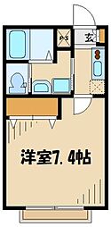タウンSUNコート高幡不動 1Kの間取図画像