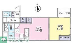フォルトナ 1LDKの間取図画像