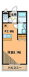 グレイスヴィラ ワンルームの間取図画像