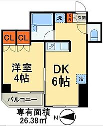 日暮里サンライズマンション 1DKの間取図画像