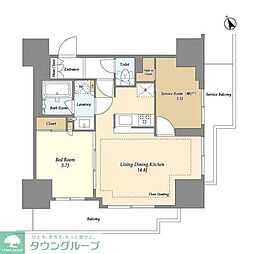 オアーゼ日暮里レジデンス 1SLDKの間取図画像