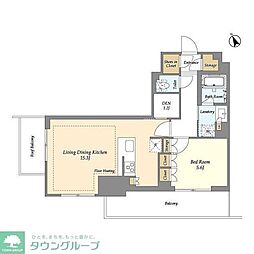オアーゼ日暮里レジデンス 1LDKの間取図画像
