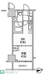 ザ・ライオンズフォーシア町屋 1DKの間取図画像