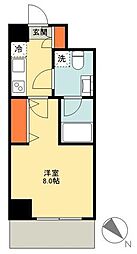 ディアレイシャス尾久駅前 1Kの間取図画像