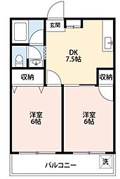 イカリハウス 2DKの間取図画像