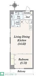 ALPHACOURT町屋 1LDKの間取図画像
