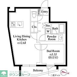 プレアスヴェルタ三ノ輪 1LDKの間取図画像