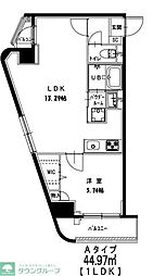 グレースヒル 1LDKの間取図画像
