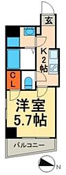 ラビエール東京 1Kの間取図画像