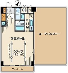 野中ビル 1Kの間取図画像