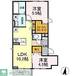 ノーバヤカナヤ 別邸 2LDKの間取図画像