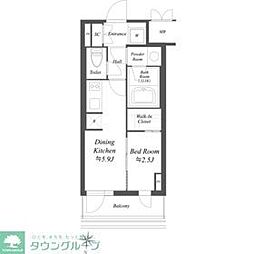アイフラット文京本駒込 1DKの間取図画像