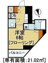 ハーモニーレジデンス御茶ノ水 1Kの間取図画像