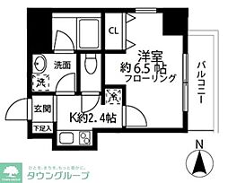 グランエスポワール 1Kの間取図画像