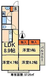 COSMOSREID西日暮里 3DKの間取図画像