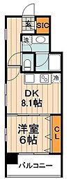 沖坂ビル 1LDKの間取図画像