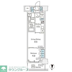 フロンティアレジデンス錦糸公園 1LDKの間取図画像