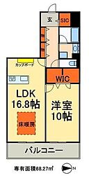 ロイヤルパークスシーサー 1LDKの間取図画像