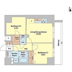 レフィールオーブ町屋駅前 2LDKの間取図画像