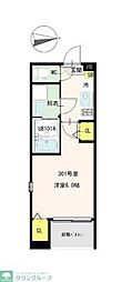 リバーライト梅島 1Kの間取図画像