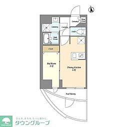 Villa Crest Higashi Ueno 1DKの間取図画像