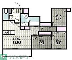 Le Ruah 2SLDKの間取図画像