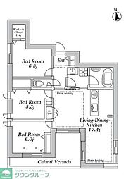 川崎市多摩区登戸マンション 3LDKの間取図画像