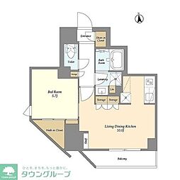 グランカーサ蒲田ウエスト 1LDKの間取図画像