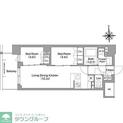 コンフォリア・リヴ大森西 2LDKの間取図画像