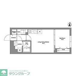 タスキ リシェス 池上 1LDKの間取図画像
